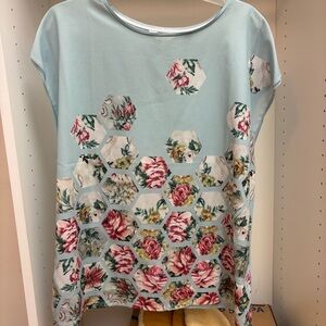 Ted Baker London Graphic Boxy Blouse in Green and Blue